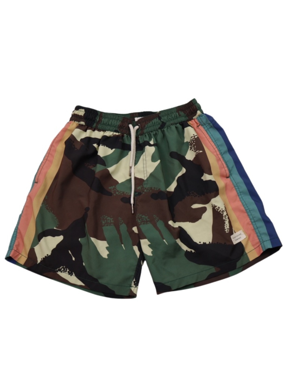 Duvin Boys Camo Board Shorts Large Multicolor Stripe Swim Trunks